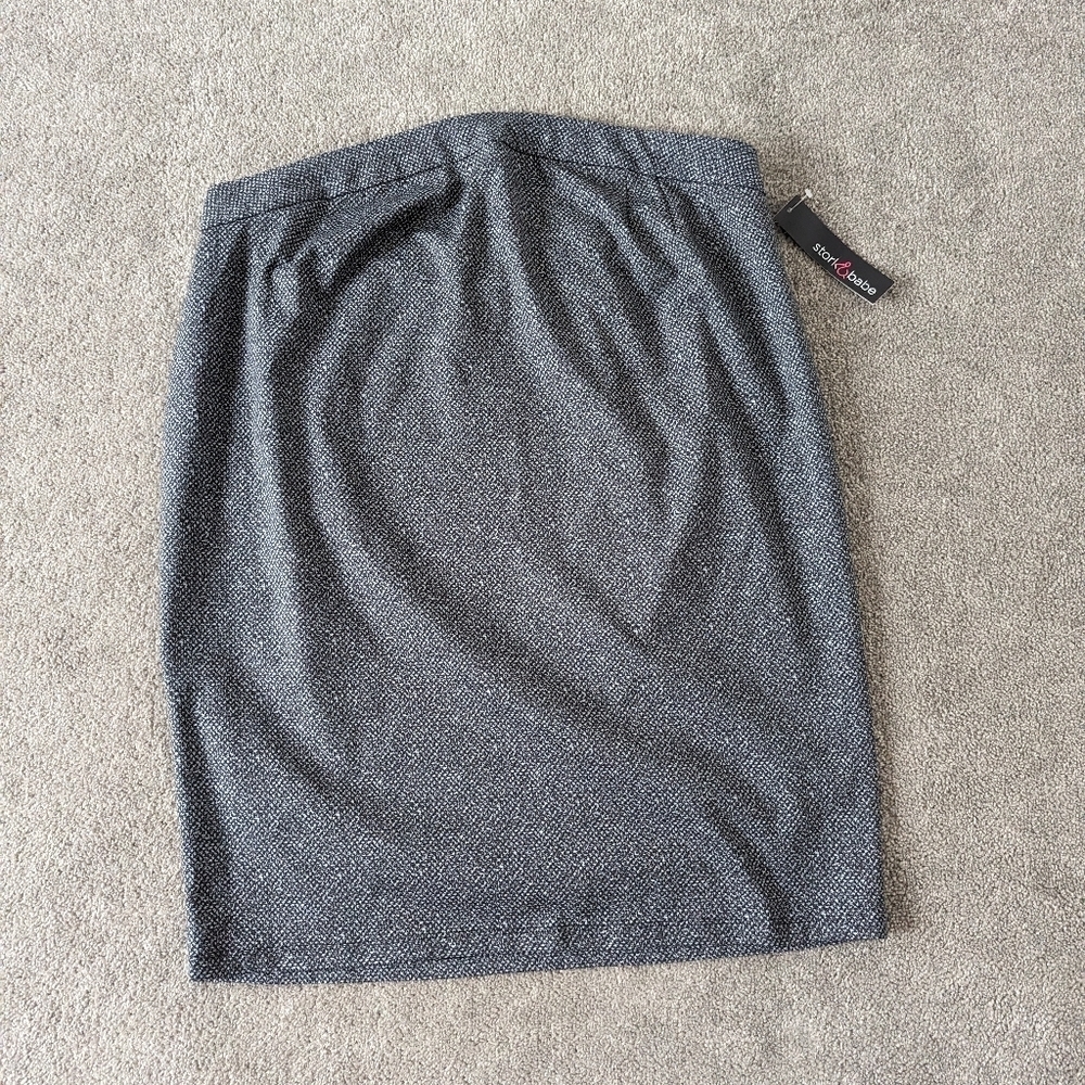 Stork Babe Skirt Black Silver Gray NEW NWT Maternity